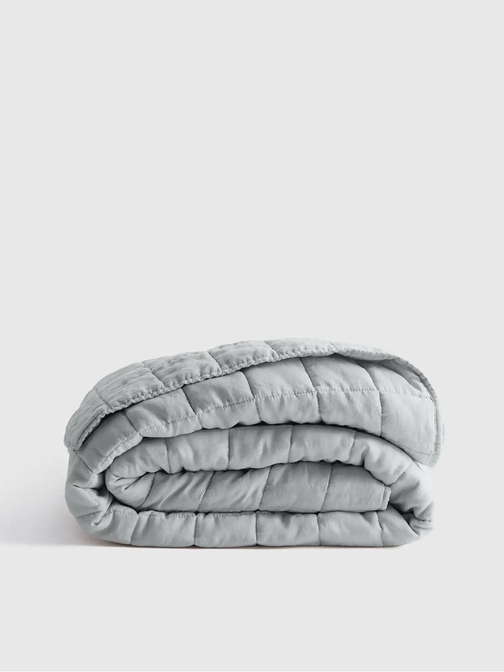 BRAND NEW KING Quince European Linen Box Quilt Mist color $184